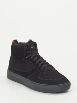 Henderson – High-Top Sneaker aus Veloursleder schwarz