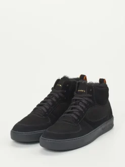 Henderson – High-Top Sneaker aus Veloursleder schwarz