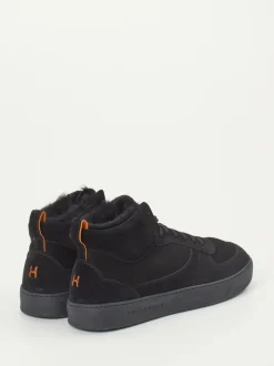 Henderson – High-Top Sneaker aus Veloursleder schwarz