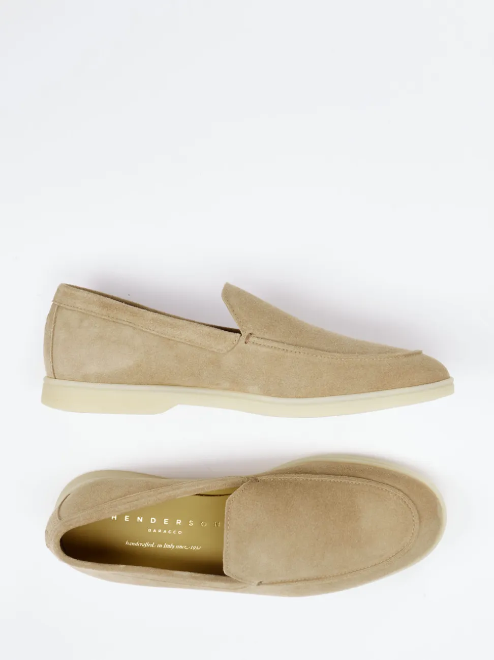 Henderson – Loafer aus Veloursleder in Beigebraun