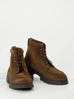 Henderson – Schnürboots aus Veloursleder braun