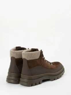 Henderson – Schnürboots aus Veloursleder schokobraun