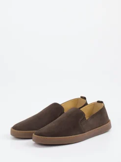 Henderson – Slipper aus Veloursleder Dunkelbraun