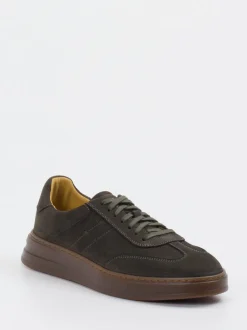 Henderson – Sneaker aus Nubukleder Dunkelolivgrün