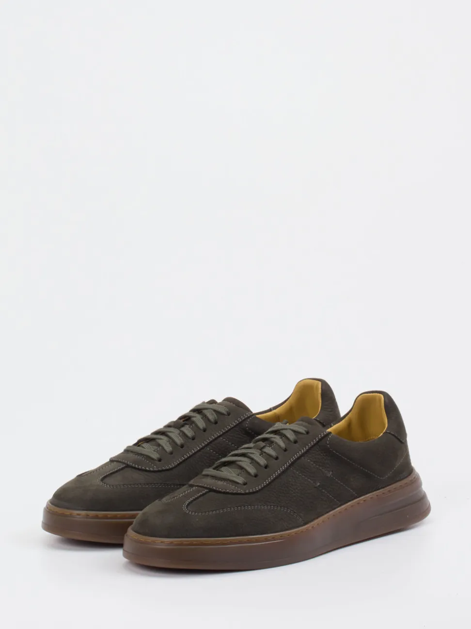 Henderson – Sneaker aus Nubukleder Dunkelolivgrün