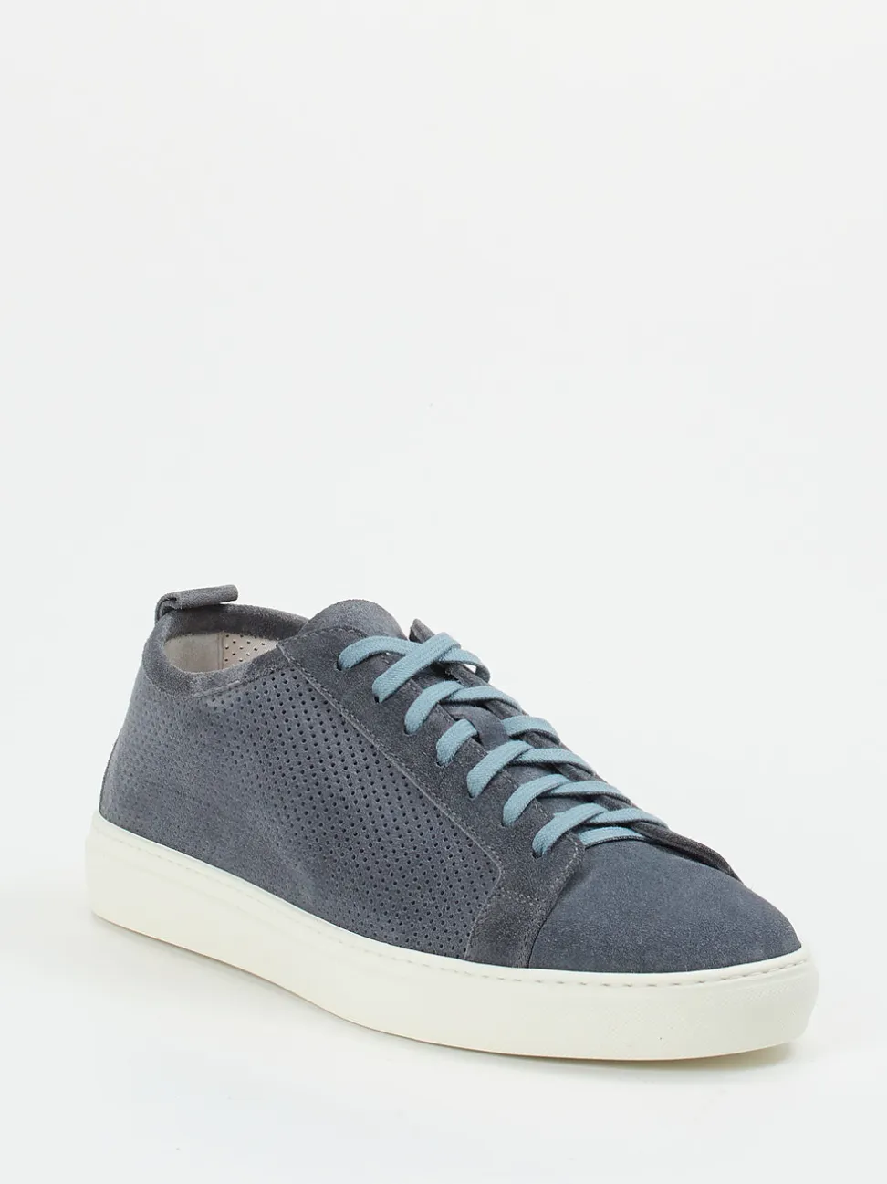 Henderson – Sneaker aus Veloursleder stahlblau