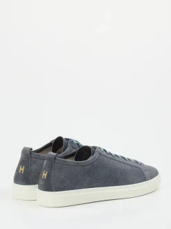 Henderson – Sneaker aus Veloursleder stahlblau