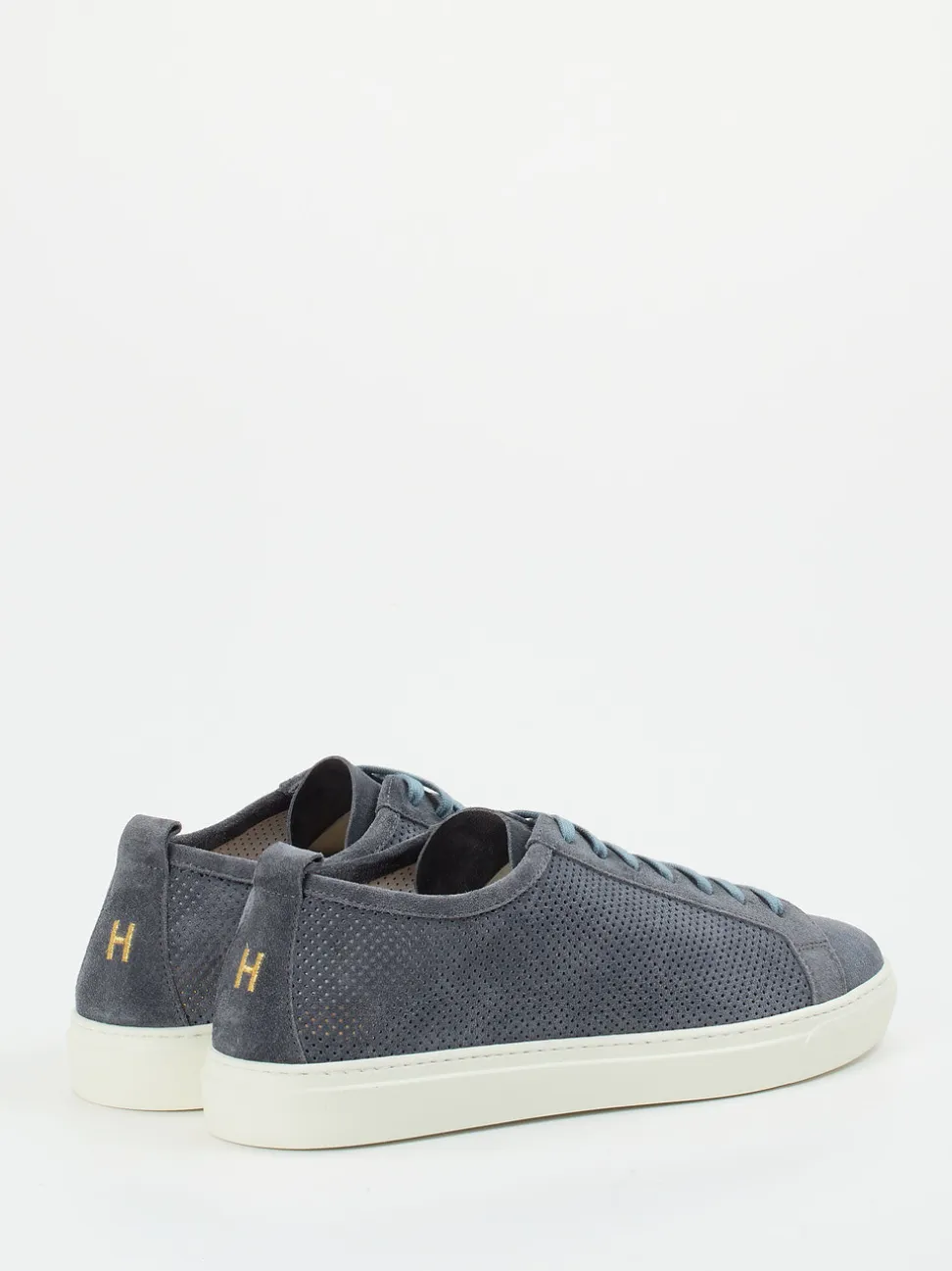 Henderson – Sneaker aus Veloursleder stahlblau