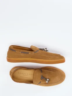 Henderson – Tassel-Loafer aus Veloursleder cognacbraun