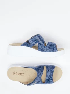 Hickersberger – Komfort-Pantolette aus geprägtem Leder blau