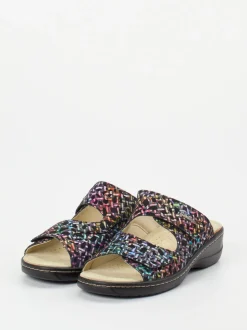 Hickersberger – Komfort-Pantolette aus geprägtem Leder Multicolor