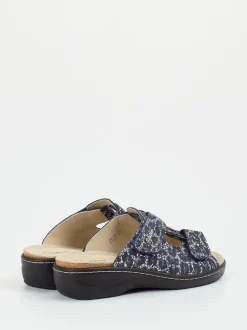 Hickersberger – Komfort-Pantolette aus geprägtem Leder blau