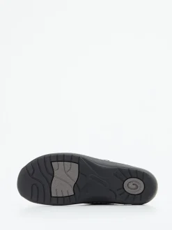 Hickersberger – Komfort-Pantolette aus geprägtem Leder blau