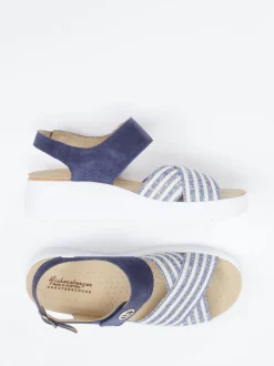 Hickersberger – Komfort-Sandale aus Textil dunkelblau