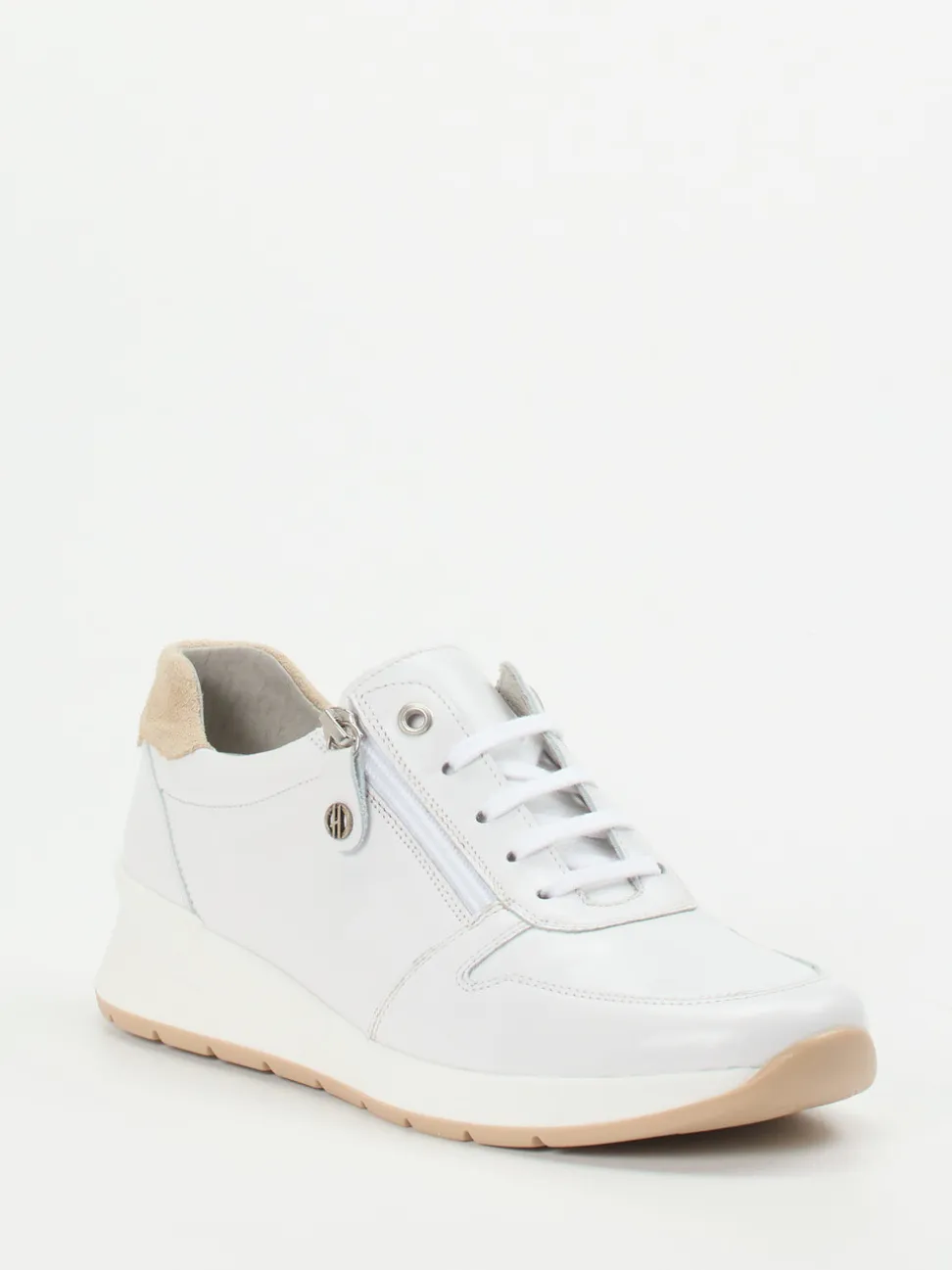 Hickersberger – Komfort-Sneaker aus Stretchleder weiß
