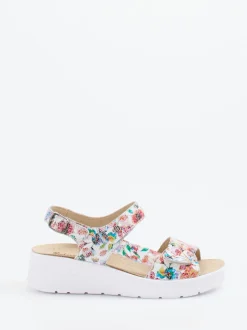 Hickersberger – Sandalen aus geprägtem Leder multicolor