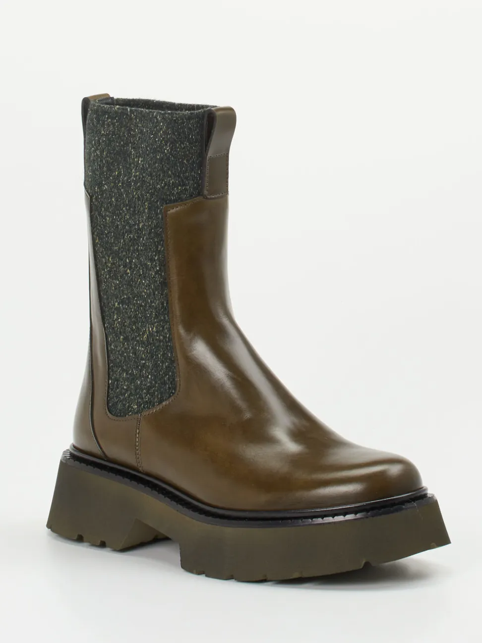Homers – Chelsea Boots aus Kalbleder in Olivgrün