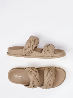 Homers – Sandalen aus Lammleder in Sandbeige