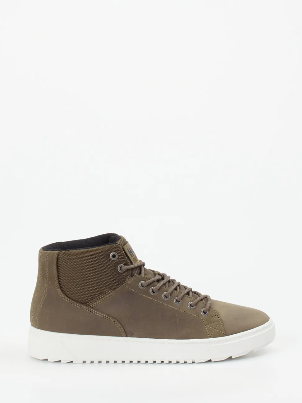 HUB – High-Top Sneaker aus Fettleder olivbraun