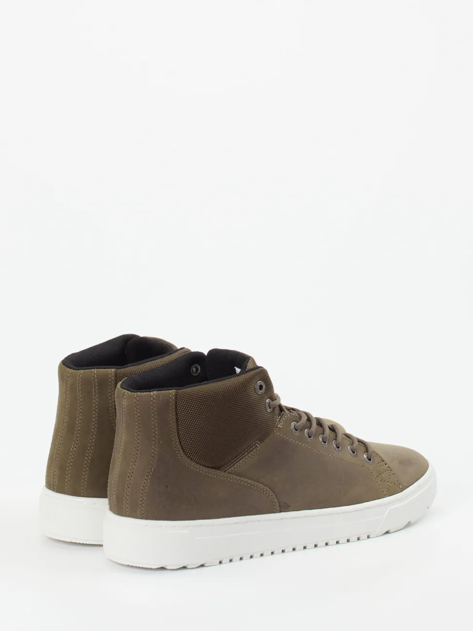 HUB – High-Top Sneaker aus Fettleder olivbraun