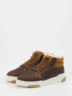 HUB – High-Top Sneaker aus Kalbleder braun