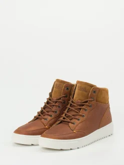 HUB – High-Top-Sneaker aus Kalbleder rostbraun