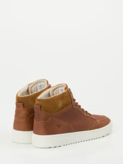HUB – High-Top-Sneaker aus Kalbleder rostbraun