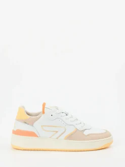 HUB – Low-Top Sneaker aus Kalbleder Weiß Pastell