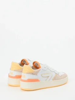 HUB – Low-Top Sneaker aus Kalbleder Weiß Pastell