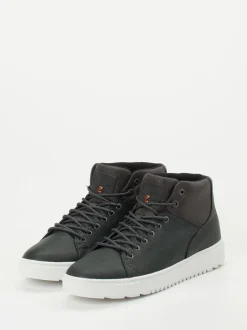 HUB – Mid-Top Sneaker aus Fettleder anthrazit
