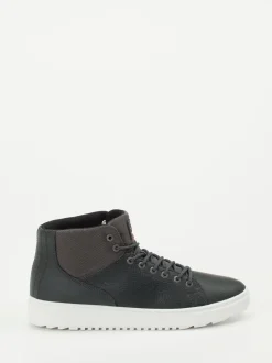HUB – Mid-Top Sneaker aus Fettleder anthrazit