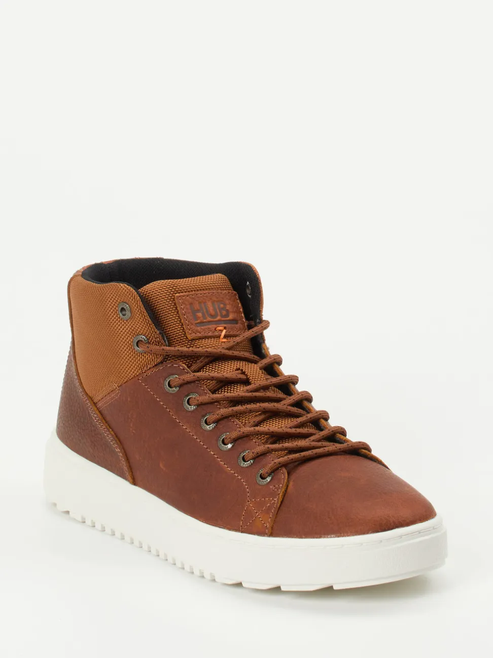 HUB – Mid-Top Sneaker aus Fettleder braun