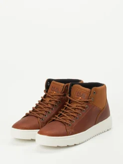 HUB – Mid-Top Sneaker aus Fettleder braun