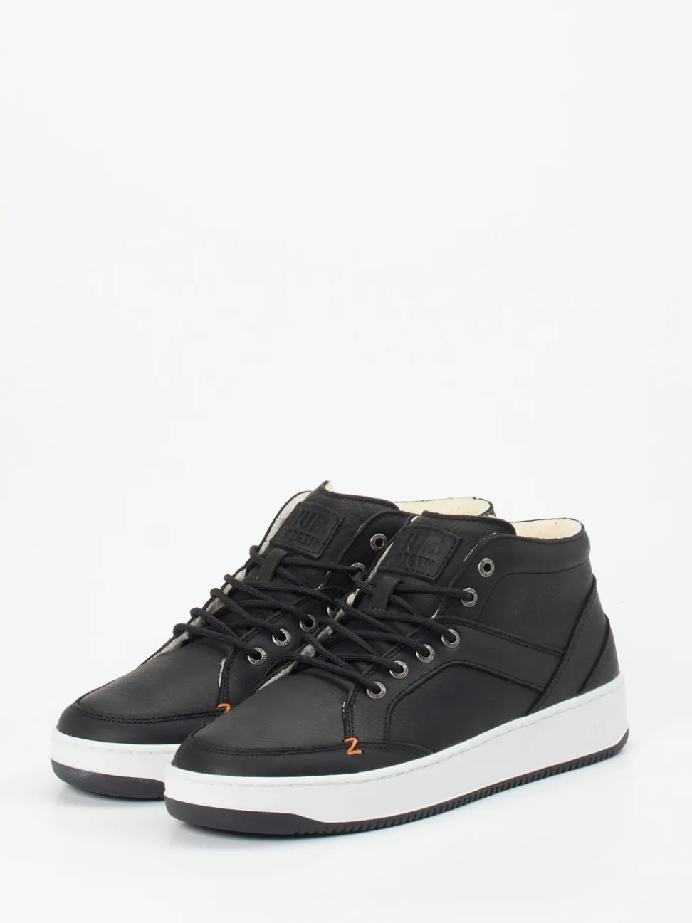 HUB – Mid-Top Sneaker aus Fettleder schwarz
