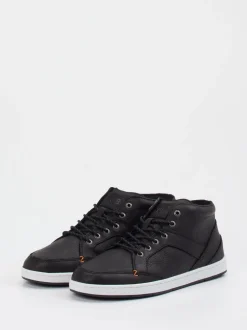 HUB – Mid-Top Sneaker aus Kalbleder Schwarz