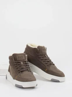 HUB – Mid-Top Sneaker aus Kalbleder mittelbraun