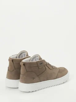 HUB – Mid-Top Sneaker aus Nubukleder taupe