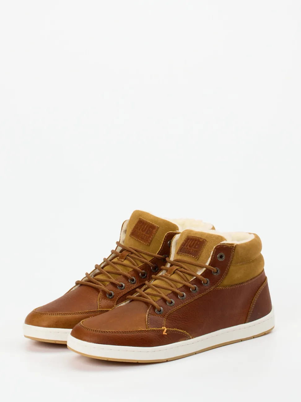 HUB – Mid-Top-Sneaker aus Fettleder braun