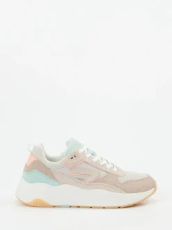 HUB – Sneaker aus Veloursleder und Mesh beige