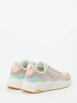 HUB – Sneaker aus Veloursleder und Mesh beige