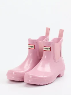 Hunter – Chelsea-Gummistiefeletten aus Synthetik rosa