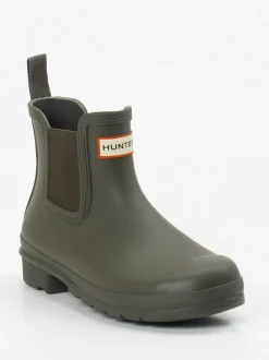 Hunter – Chelsea-Stiefelette aus Gummi Olivgrün