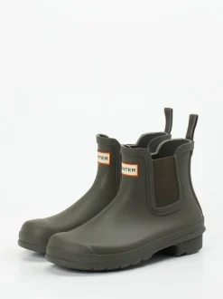 Hunter – Chelsea-Stiefelette aus Gummi Olivgrün