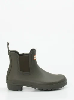Hunter – Chelsea-Stiefelette aus Gummi Olivgrün