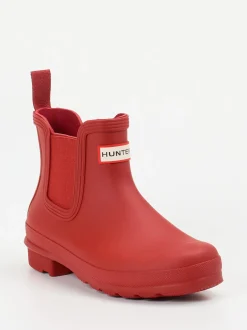 Hunter – Gummistiefelette aus Synthetik in Rot