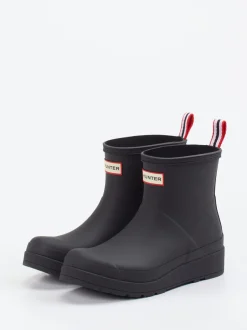 Hunter – Regenstiefelette aus Gummi in Schwarz