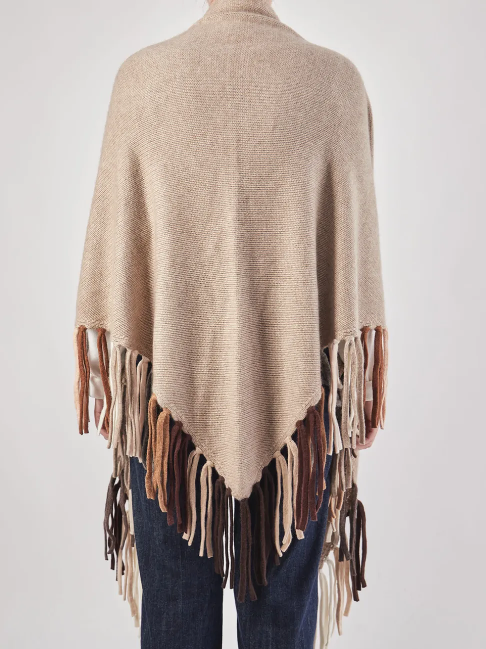 HURRAY – Poncho aus Kaschmir in Beigebraun