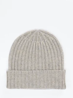 HURRAY – Strick-Beanie aus Kaschmir in Beigegrau