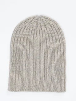 HURRAY – Strick-Beanie aus Kaschmir in Beigegrau