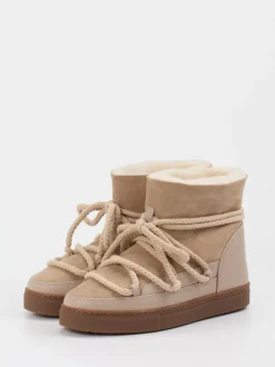 Inuikii – Stiefeletten aus Veloursleder beige